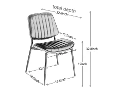 Juego de 2 sillas de polipiel sintética - patas de metal - Color negro y nogal