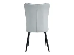 Juego de 2 sillas de PU gris claro con respaldo de 48 cm - Patas de metal negro