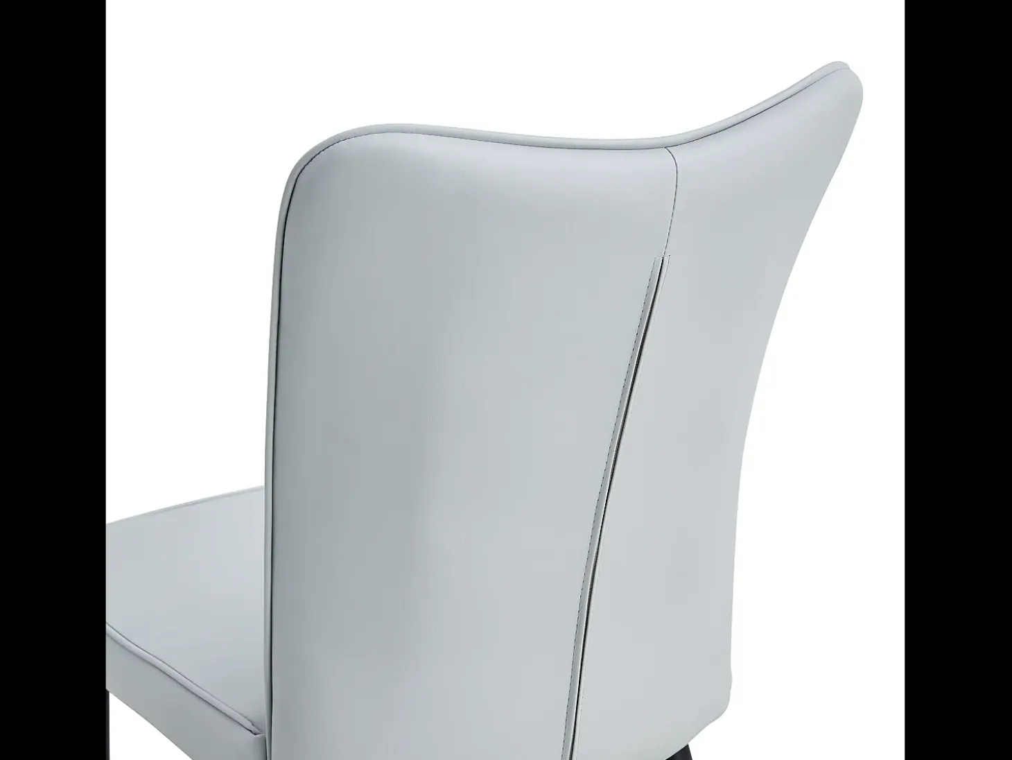 Juego de 2 sillas de PU gris claro con respaldo de 48 cm - Patas de metal negro