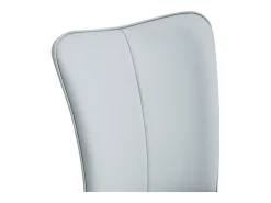 Juego de 2 sillas de PU gris claro con respaldo de 48 cm - Patas de metal negro