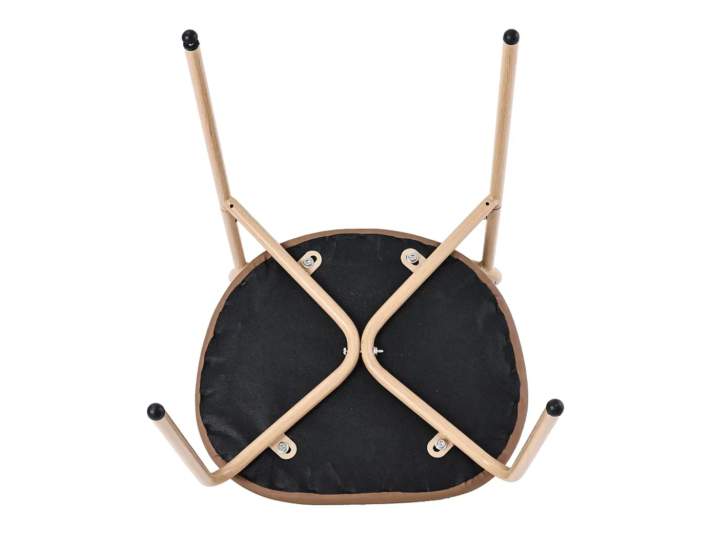 Juego de 2 sillas de ratán con asiento acolchado de PU, color marrón