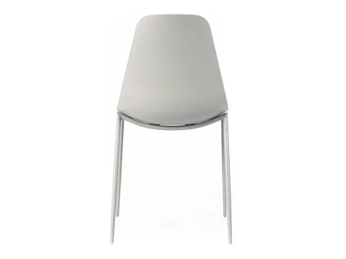 Juego de 2 sillas de salón modernas "Kate" de polipropileno gris con estructura de metal pintado.