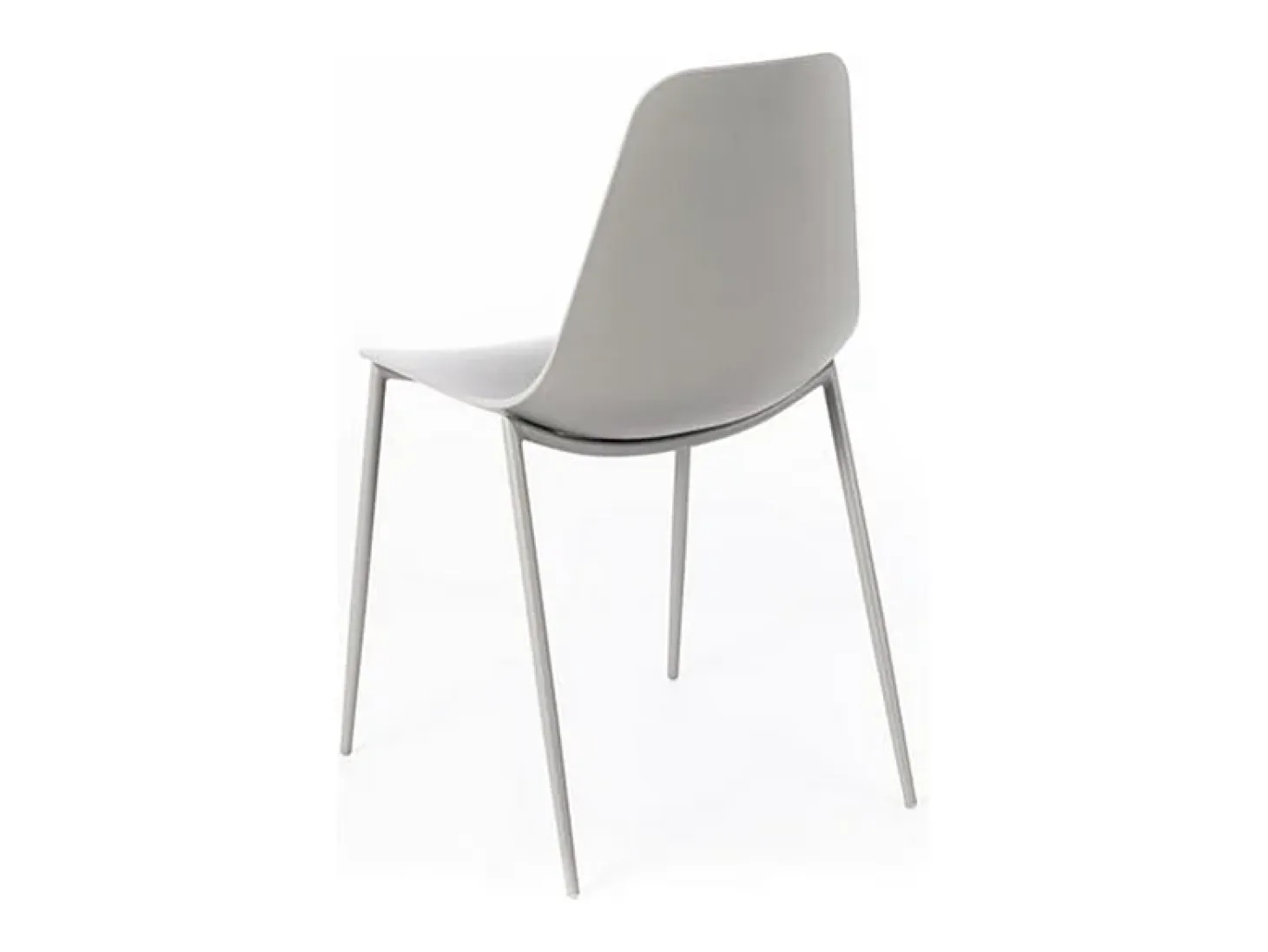 Juego de 2 sillas de salón modernas "Kate" de polipropileno gris con estructura de metal pintado.