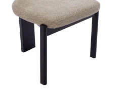 Juego de 6 sillas de tejido bouclé y madera de hevea - Gris topo y negro - WILANA