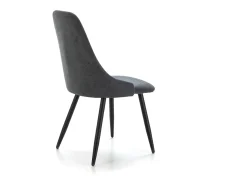 Juego de 4 sillas de tela y patas de metal negro 44x44 h91 cm