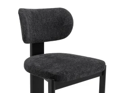 Juego de 2 sillas de tela bouclé y madera de hevea - Negro - WILANA