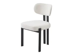 Juego de 6 sillas de tela bouclé y metal negro - Beige y negro - NOA