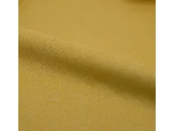Juego de 2 sillas de tela amarilla con patas de metal efecto madera
