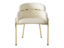 Juego de 4 sillas de terciopelo con patas de metal – beige