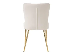Juego de 4 sillas de terciopelo - con patas de metal dorado - Beige