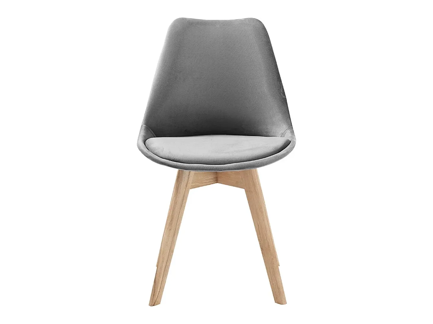 Juego de 4 sillas de terciopelo estilo escandinavo para salón cocina Smart Soft Stock - Gris