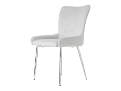 Juego de 6 sillas de terciopelo - 85 x 58 x 47 cm - Sillón de lujo - Cuatro patas de metal plateado - Gris