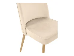Juego de 6 sillas de terciopelo - patas de metal - Beige