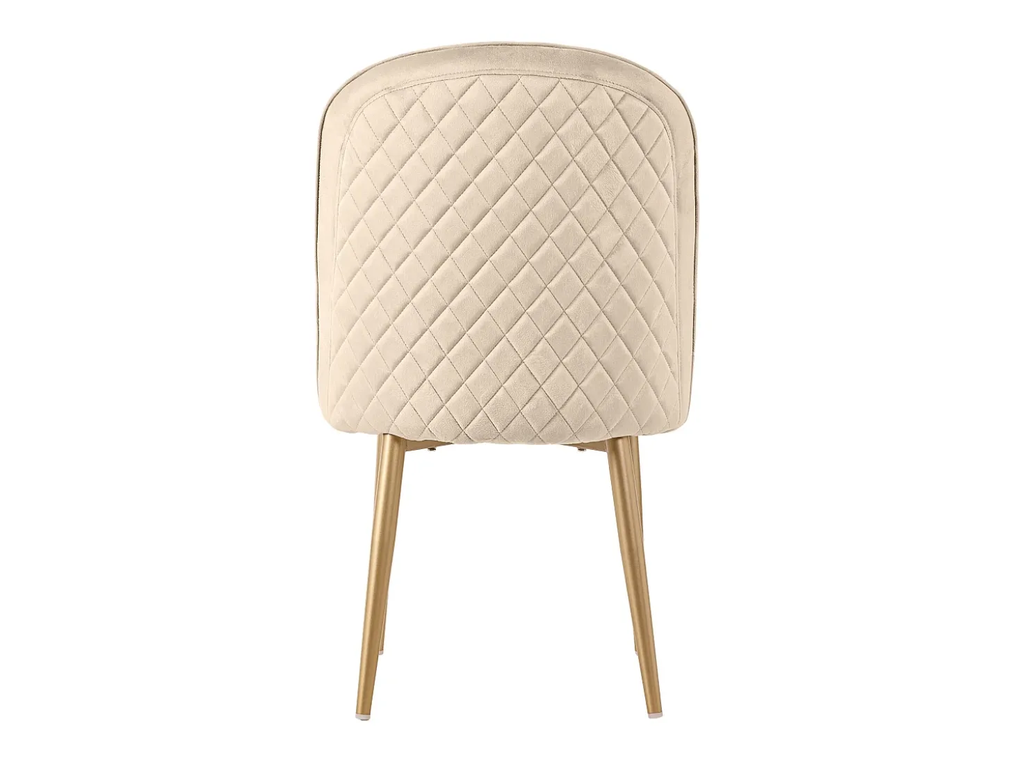 Juego de 2 sillas de terciopelo - patas de metal - Beige