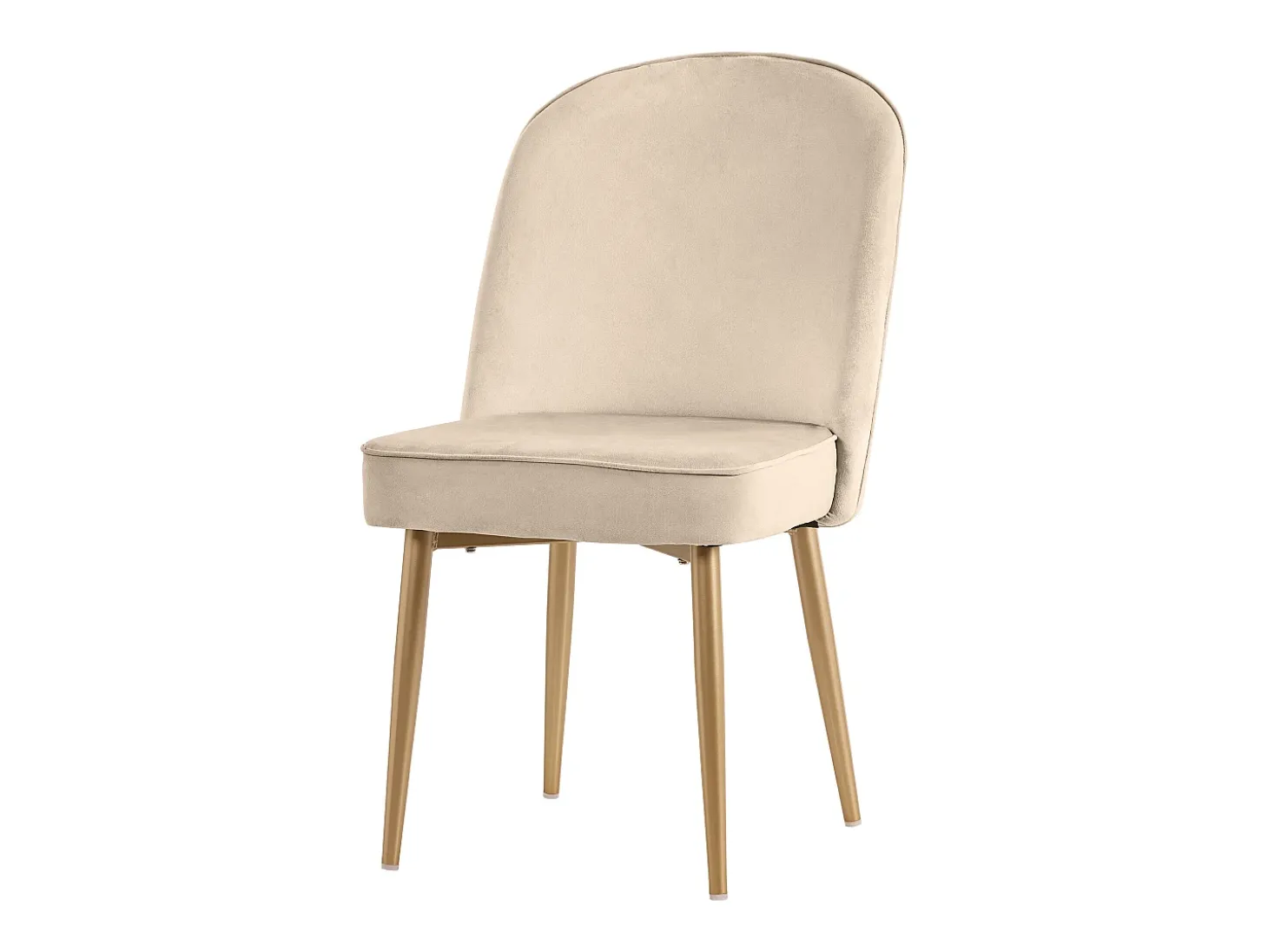 Juego de 2 sillas de terciopelo - patas de metal - Beige