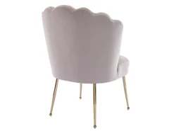 Juego de 6 sillas de terciopelo y acero dorado - Beige - RUTY