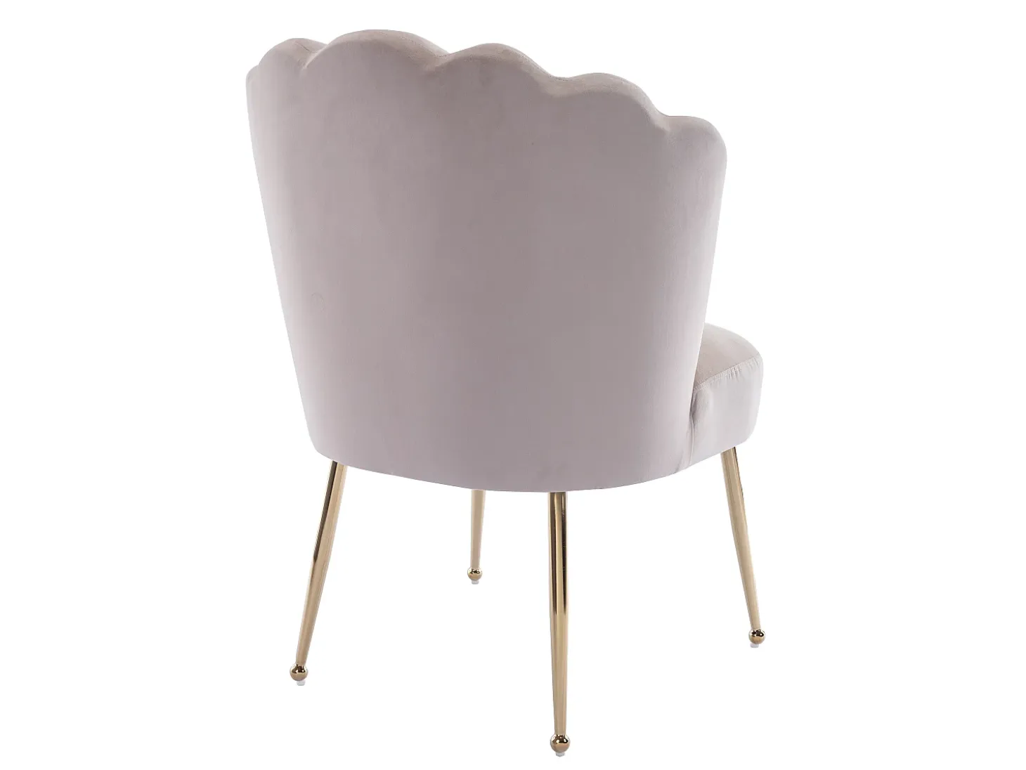 Juego de 6 sillas de terciopelo y acero dorado - Beige - RUTY