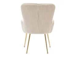 Juego de 4 sillas de terciopelo con patas y reposabrazos de metal dorado – beige y dorado