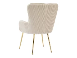 Juego de 4 sillas de terciopelo con patas y reposabrazos de metal dorado – beige y dorado