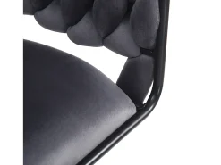 Juego de 6 sillas de terciopelo - con reposabrazos - patas metálicas ajustables en forma de garra - gris