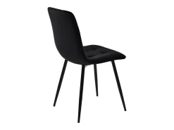 Juego de 4 sillas de terciopelo - estructura de metal - diseño ergonómico - patas de metal - color negro