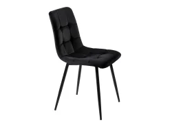 Juego de 4 sillas de terciopelo - estructura de metal - diseño ergonómico - patas de metal - color negro