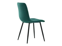 Juego de 4 sillas de terciopelo, patas de metal negro - Verde esmeralda