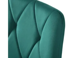 Juego de 4 sillas de terciopelo, patas de metal negro - Verde esmeralda