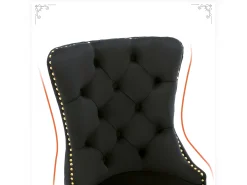 Juego de 2 sillas de terciopelo con patas de metal - Negro