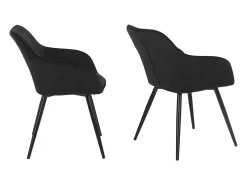 Juego de 2 sillas de terciopelo negras BERTILLE