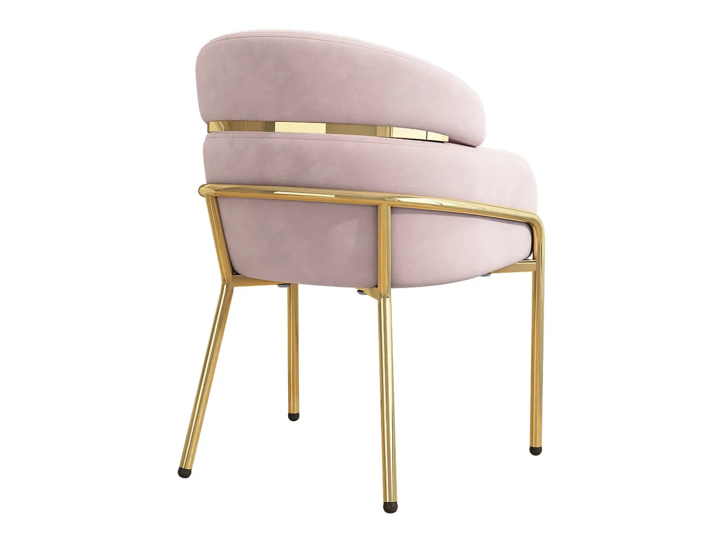 Juego de 6 sillas de terciopelo rosa - Patas de metal - Para salón, dormitorio, comedor