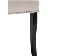 Juego de 2 sillas de terciopelo con patas de roble – beige