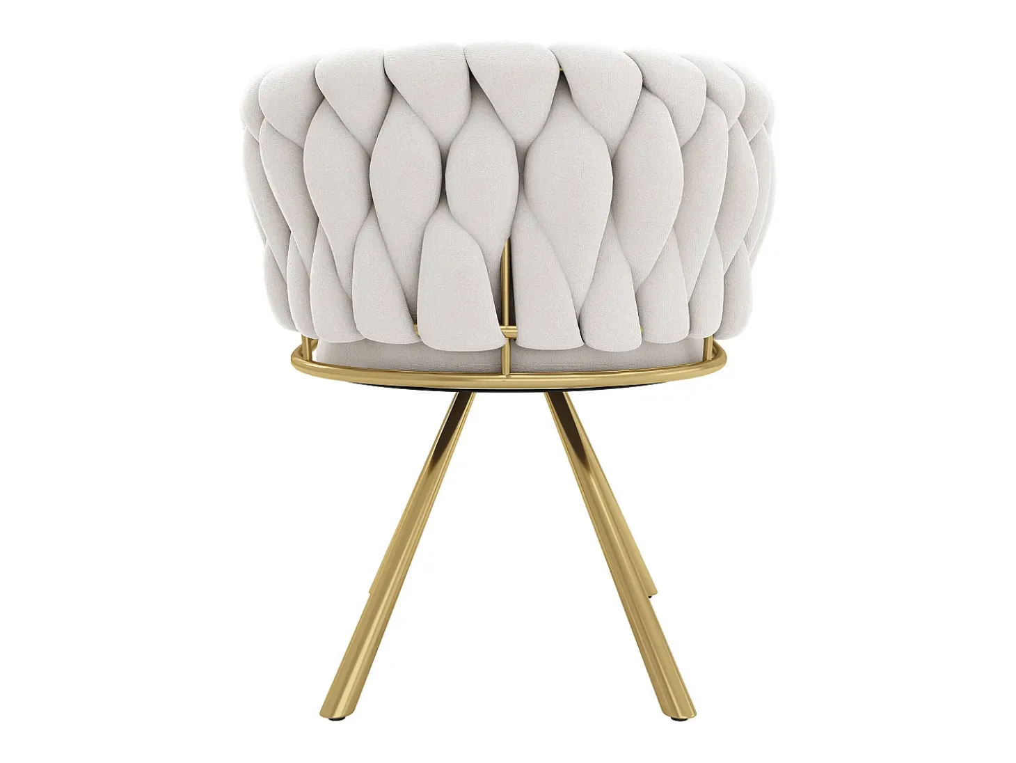 Juego de 6 sillas de terciopelo, base de metal, respaldo ergonómico giratorio, beige y dorado
