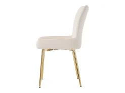 Juego de 4 sillas de terciopelo con patas metálicas doradas – beige