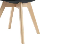Juego de 6 sillas de terciopelo y haya - Negro - JODY