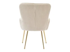 Juego de 4 sillas de terciopelo beige - Patas de metal dorado - Patas ajustables