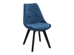 Juego de 4 sillas de terciopelo azul NORA con cojín