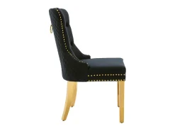 Juego de 4 sillas de terciopelo con patas de metal - Negro