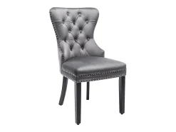 Juego de 2 sillas de terciopelo con patas de madera maciza – gris