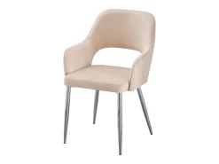 Juego de 2 sillas de terciopelo y metal plateado - Beige - GIA