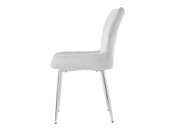 Juego de 6 sillas de terciopelo - con patas de metal plateado - Gris