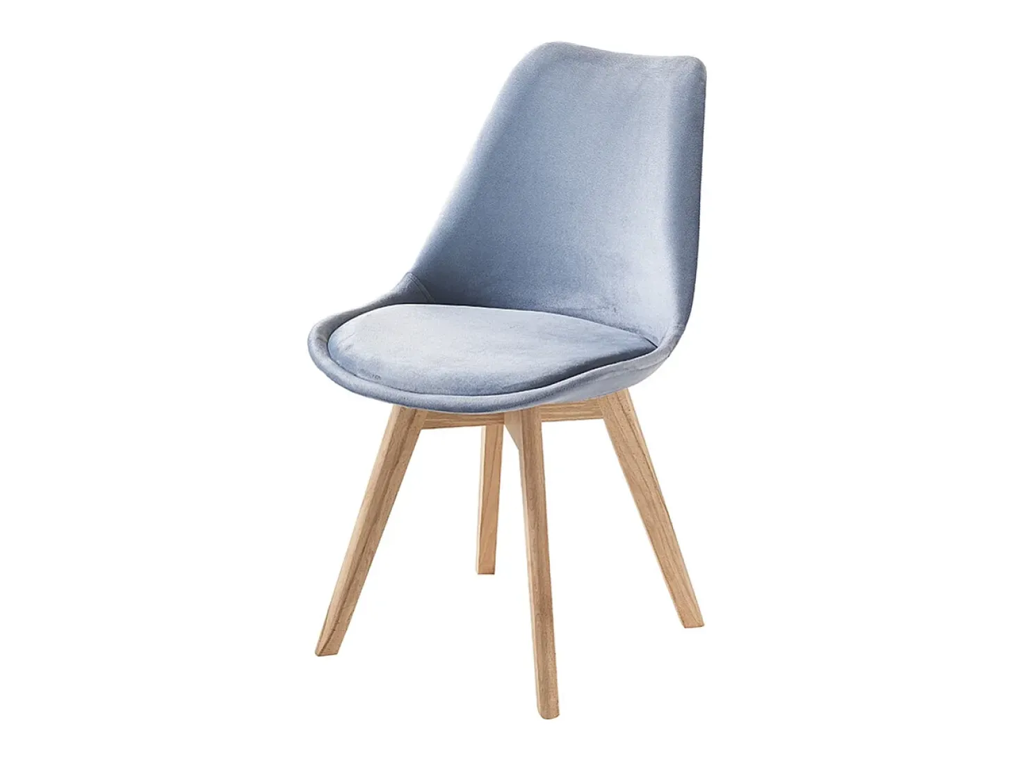 Juego de 4 sillas de terciopelo estilo escandinavo para salón cocina Smart Soft Stock - Azul