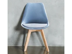 Juego de 4 sillas de terciopelo estilo escandinavo para salón cocina Smart Soft Stock - Azul