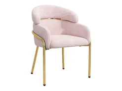 Juego de 4 sillas de tocador de terciopelo - 56,9 x 54,5 x 79 cm - para salón y dormitorio - 4 patas de metal - rosa