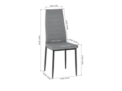 Juego de 4 Sillas Diseño Gris Tela Escandinava para Comedor