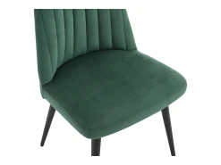 Juego de 6 sillas ELEANA - Terciopelo y metal negro - Verde