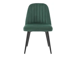Juego de 6 sillas ELEANA - Terciopelo y metal negro - Verde