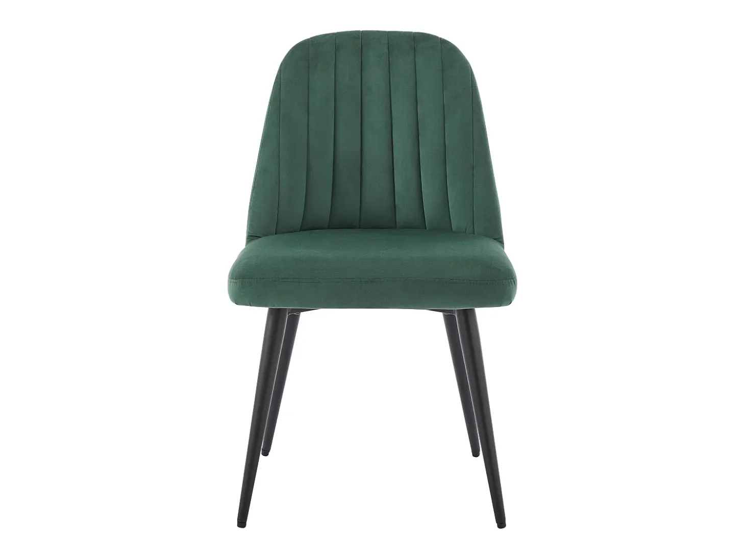 Juego de 6 sillas ELEANA - Terciopelo y metal negro - Verde