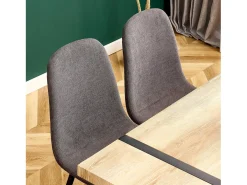 Juego de 4 sillas escandinavas, asiento vintage de ante sintético y patas de metal – gris