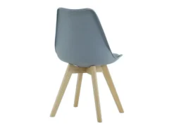 Juego de 6 sillas escandinavas Lorenzo grises con asiento de polipiel y patas de madera maciza de haya, diseño ergonómico y cómodo
